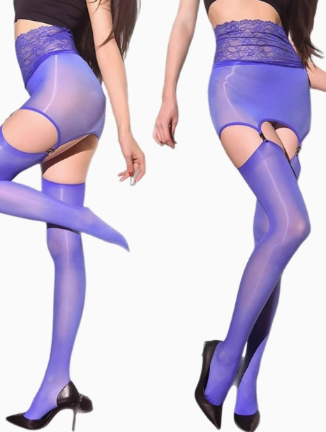 Ultra-thin Glossy Sexy Lace Garter Stockings