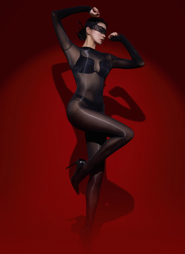 Glossy Silky Smooth Erotic Full-Body Bodystocking