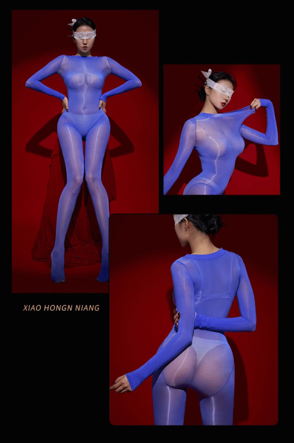 Glossy Silky Smooth Erotic Full-Body Bodystocking