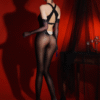 10D Halter Backless Cross-Strap Split-Open Sexy Bodystocking
