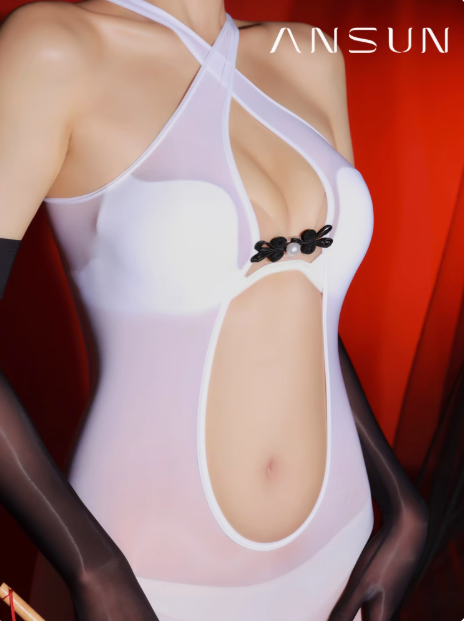10D Halter Backless Cross-Strap Split-Open Sexy Bodystocking