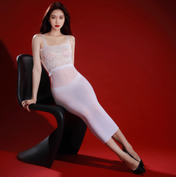 Sexy Strapless Seamless Ultra-thin Glossy Lingerie Slip Dress