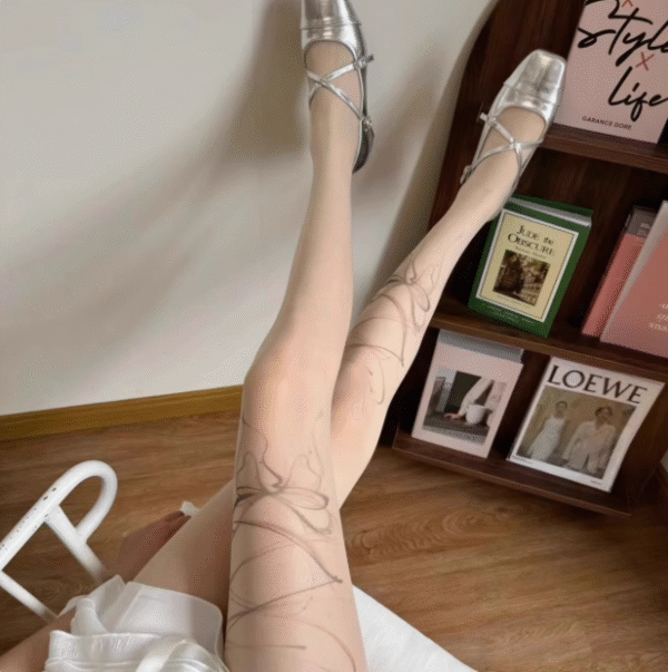 Black Sheer Butterfly Print Anti-Snag Tights – JK Style