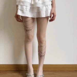 Black Sheer Butterfly Print Anti-Snag Tights – JK Style