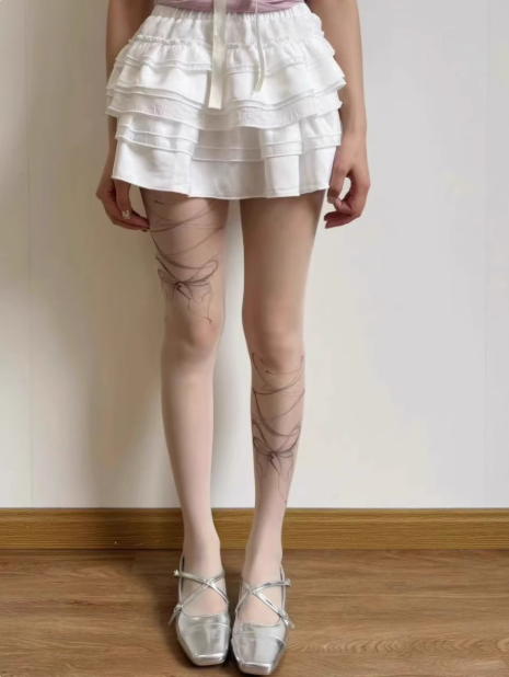 Black Sheer Butterfly Print Anti-Snag Tights – JK Style