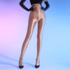 High-Cut Glossy Satin Sheen Shaping Tights – 80D