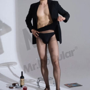 056-1 Men's Velvet Deep Crotch High-Stretch Seamless Pantyhose