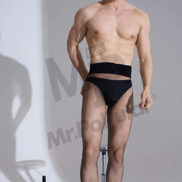 Men's Velvet Deep Crotch High-Stretch Seamless Pantyhose