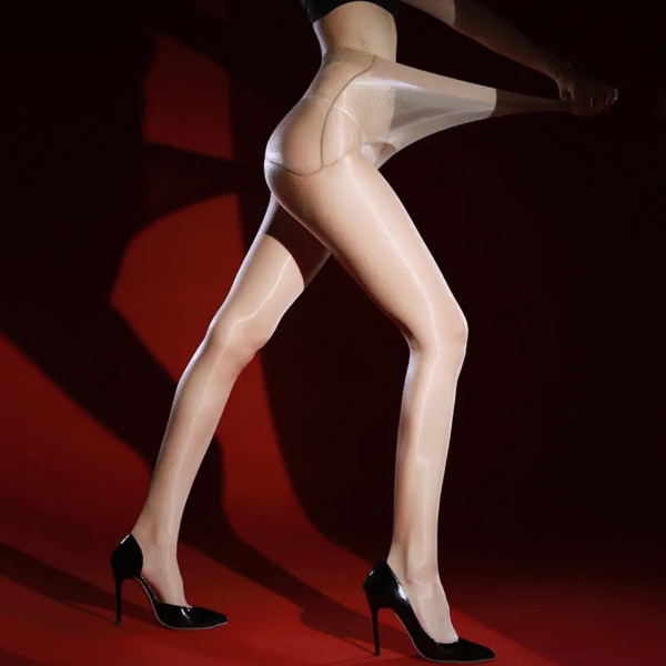 068-2 Plus Size Aurora Glossy High-Waist Deep-Crotch Seamless Ultra-Sheer Pantyhose