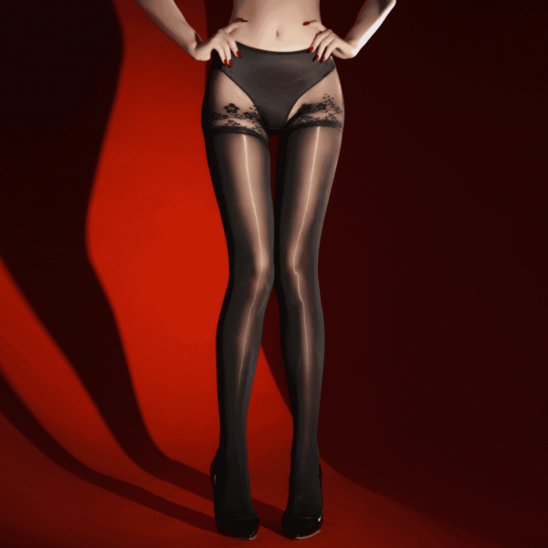 079-1 Lace Pantyhose with Built-in Panties