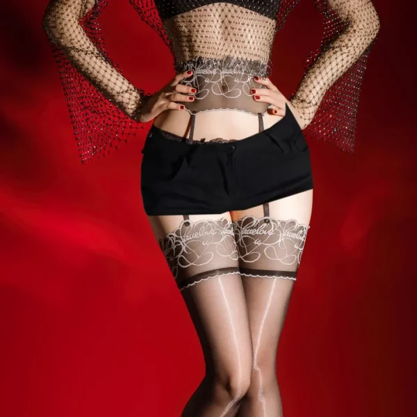 082-3 |Aurora Floral Lace One-Piece Suspender Stockings